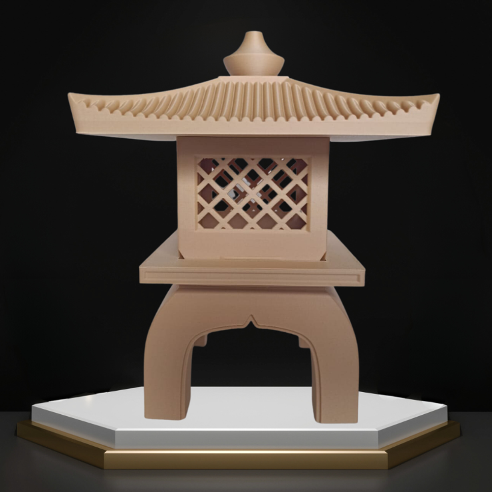 Lámpara Pagoda Japonesa en PLA Madera
