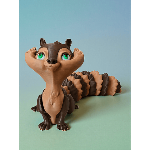 Figura Decorativa y Articulada de Ardilla