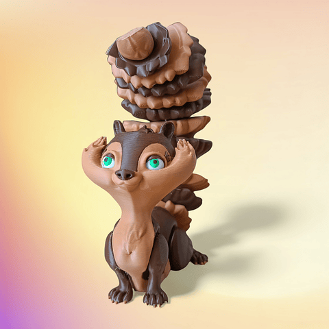 Figura Decorativa y Articulada de Ardilla