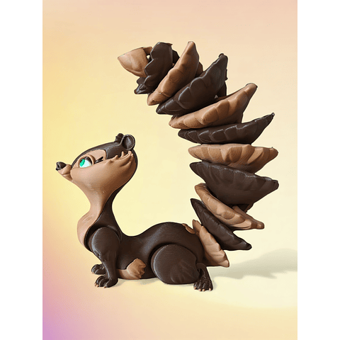 Figura Decorativa y Articulada de Ardilla