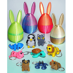 Huevitos Sorpresa De Pascua Con Llaveros X4 Unidades
