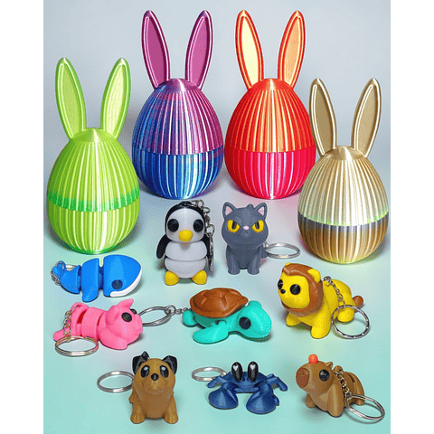 Huevitos Sorpresa De Pascua Con Llaveros X4 Unidades