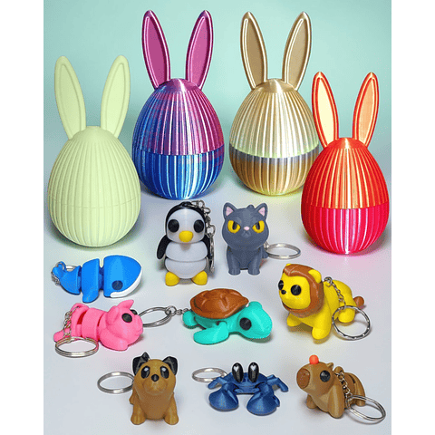 Huevitos Sorpresa De Pascua Con Llaveros X4 Unidades