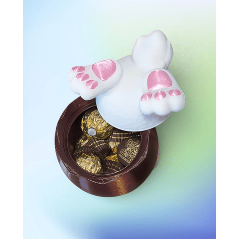 Huevito Contenedor En Diseño De Patitas de Conejo