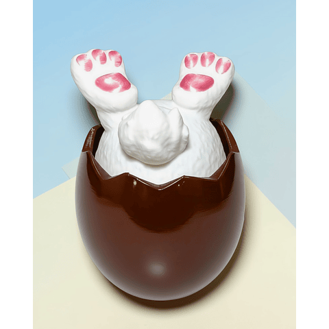 Huevito Contenedor En Diseño De Patitas de Conejo