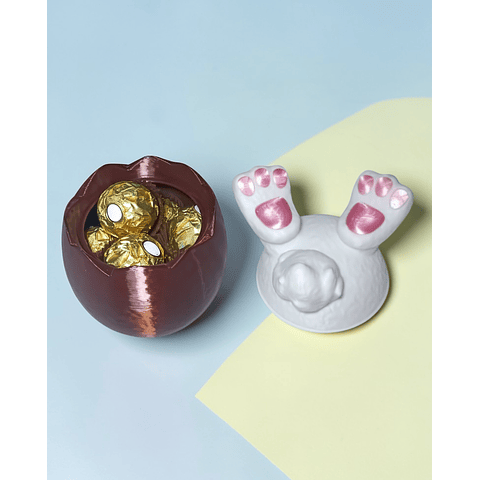 Huevito Contenedor En Diseño De Patitas de Conejo