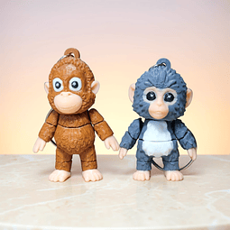 Pack Llaveros Punch Monkey Y Su Amigo Peluche Orangután