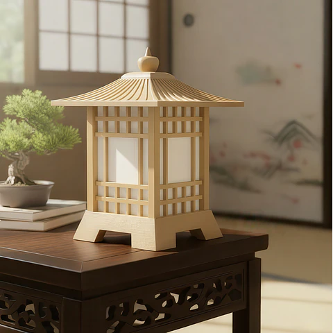 Lámpara En Diseño Casa Japonesa