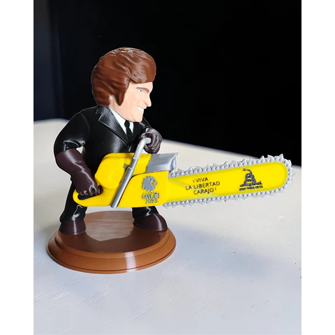 Figura De Javier Milei Con Motosierra