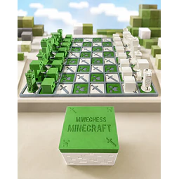 Ajedrez Armable de MINECRAFT con Caja Organizadora 