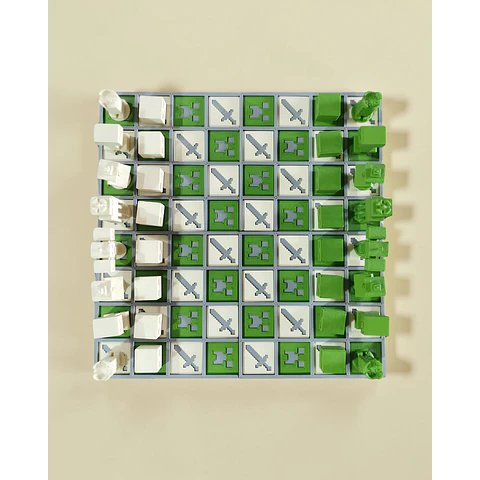 Ajedrez Armable de MINECRAFT con Caja Organizadora 