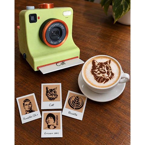 LATTE-SHOT Cámara Instantánea Con Plantillas para Decorar el Café
