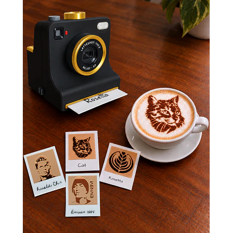 LATTE-SHOT Cámara Instantánea Con Plantillas para Decorar el Café