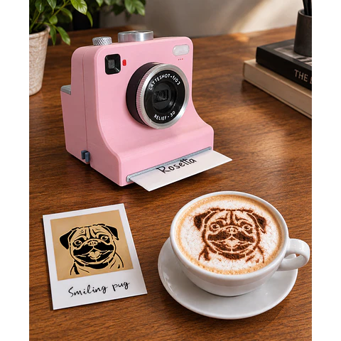 LATTE-SHOT Cámara Instantánea Con Plantillas para Decorar el Café