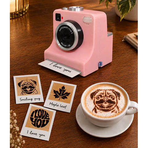 LATTE-SHOT Cámara Instantánea Con Plantillas para Decorar el Café
