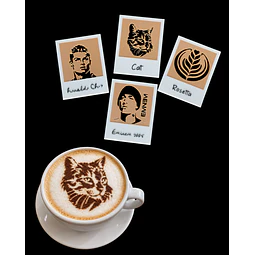 Set Plantillas para Decorar Café con la Cámara Instantánea LATTE-SHOT 