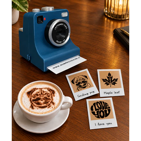 LATTE-SHOT Cámara Instantánea Con Plantillas para Decorar el Café