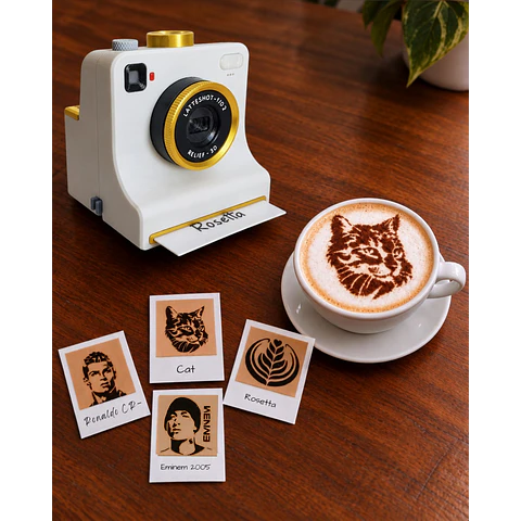 LATTE-SHOT Cámara Instantánea Con Plantillas para Decorar el Café