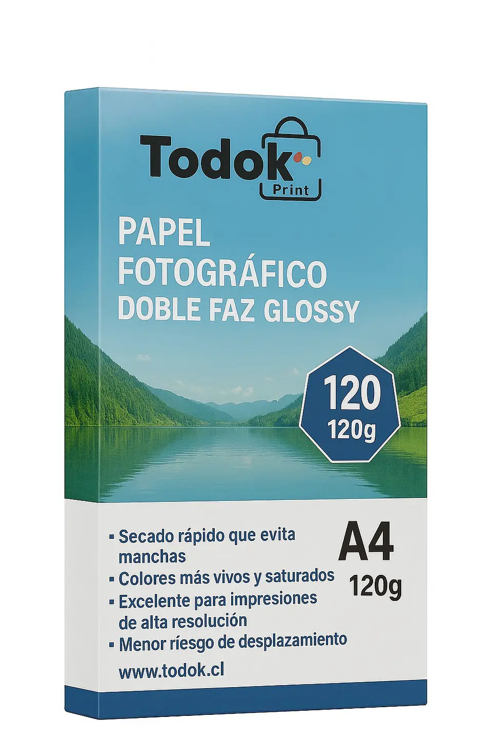 Papel Fotográfico Glossy Doble Faz A4 de 120g 100H 1
