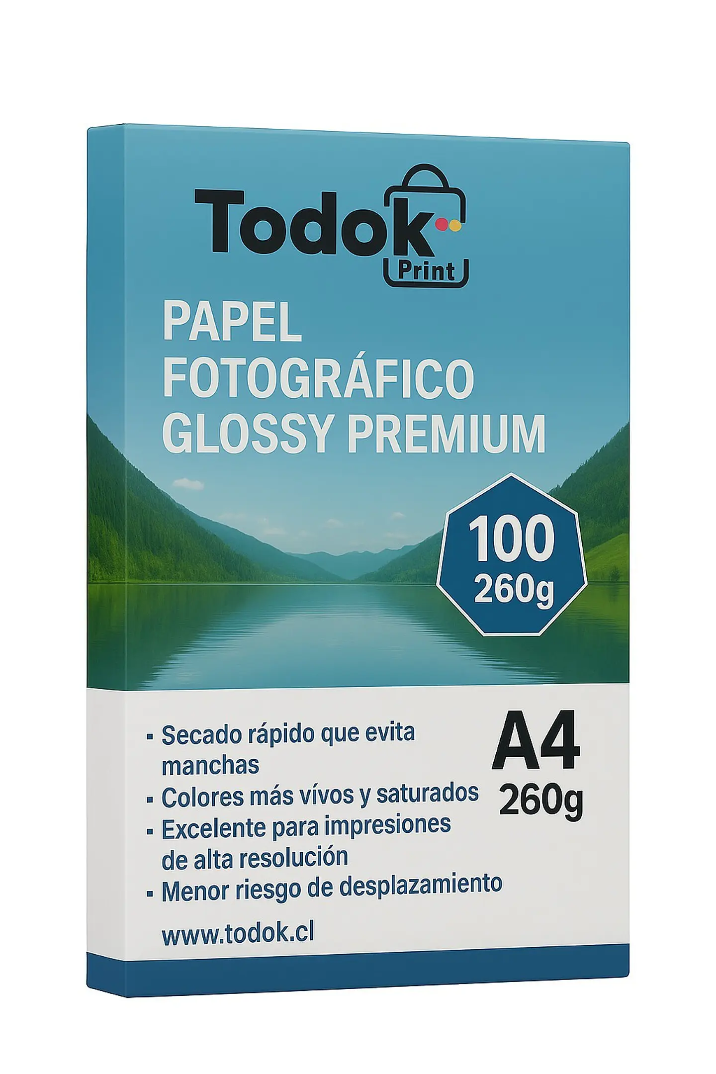 Papel Fotográfico Glossy Premium A4 de 260g 100H 1