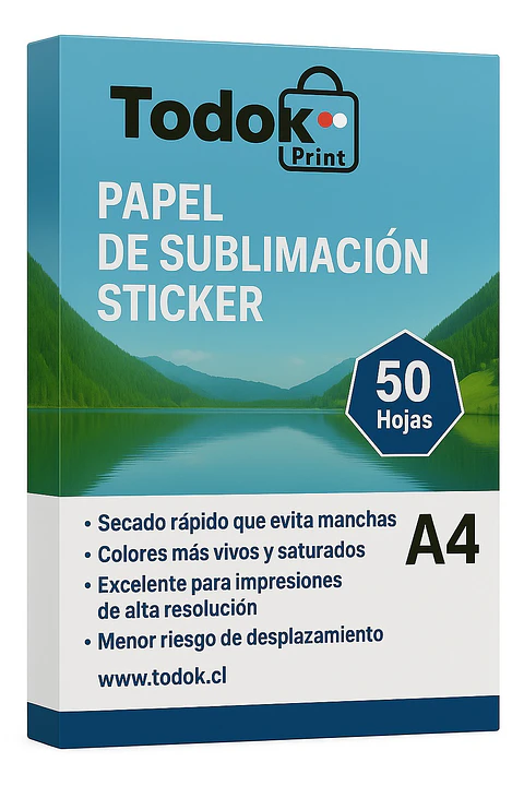 Papel de Sublimación Sticker 50 hojas A4 acabado Mate