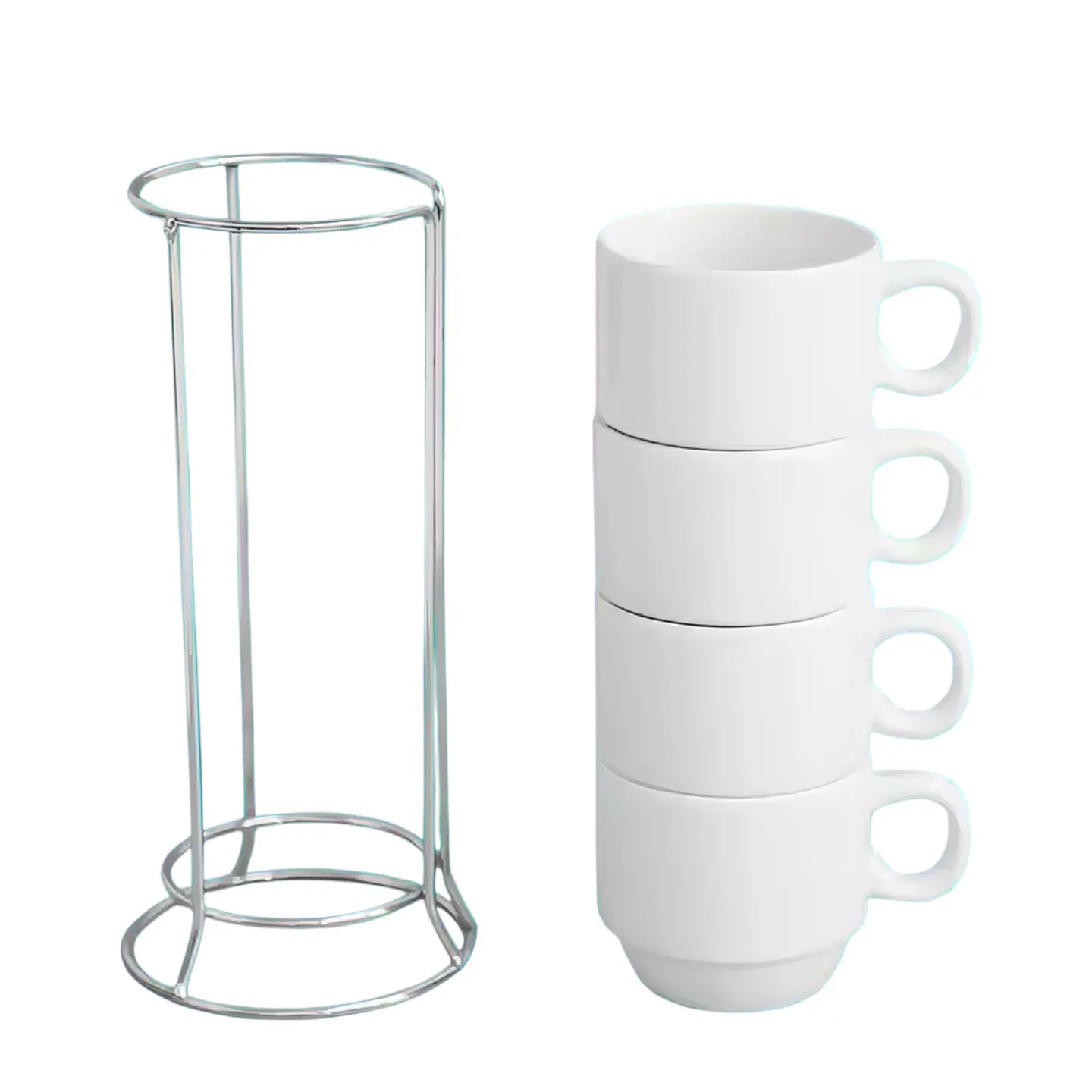 Pack de 4 Tazas Para Café Apilables 6cm + Soporte 1