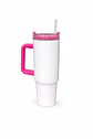 Tazón Térmico Tumbler 40oz Inoxidable Frio Y Calor Asa Fucsia - Miniatura 1