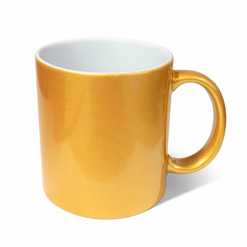 Taza de Cerámica Dorada Glitter 11oz 12 Unidades