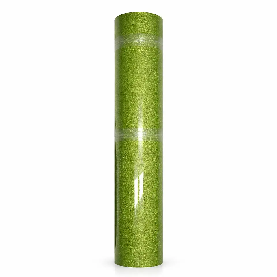 Vinilo Textil Glitter Brillantina Termotransferible 55cm x 100cm Verde 1