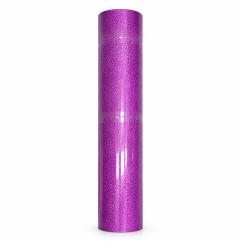 Vinilo Textil Glitter Brillantina Termotransferible 55cm x 100cm Morado