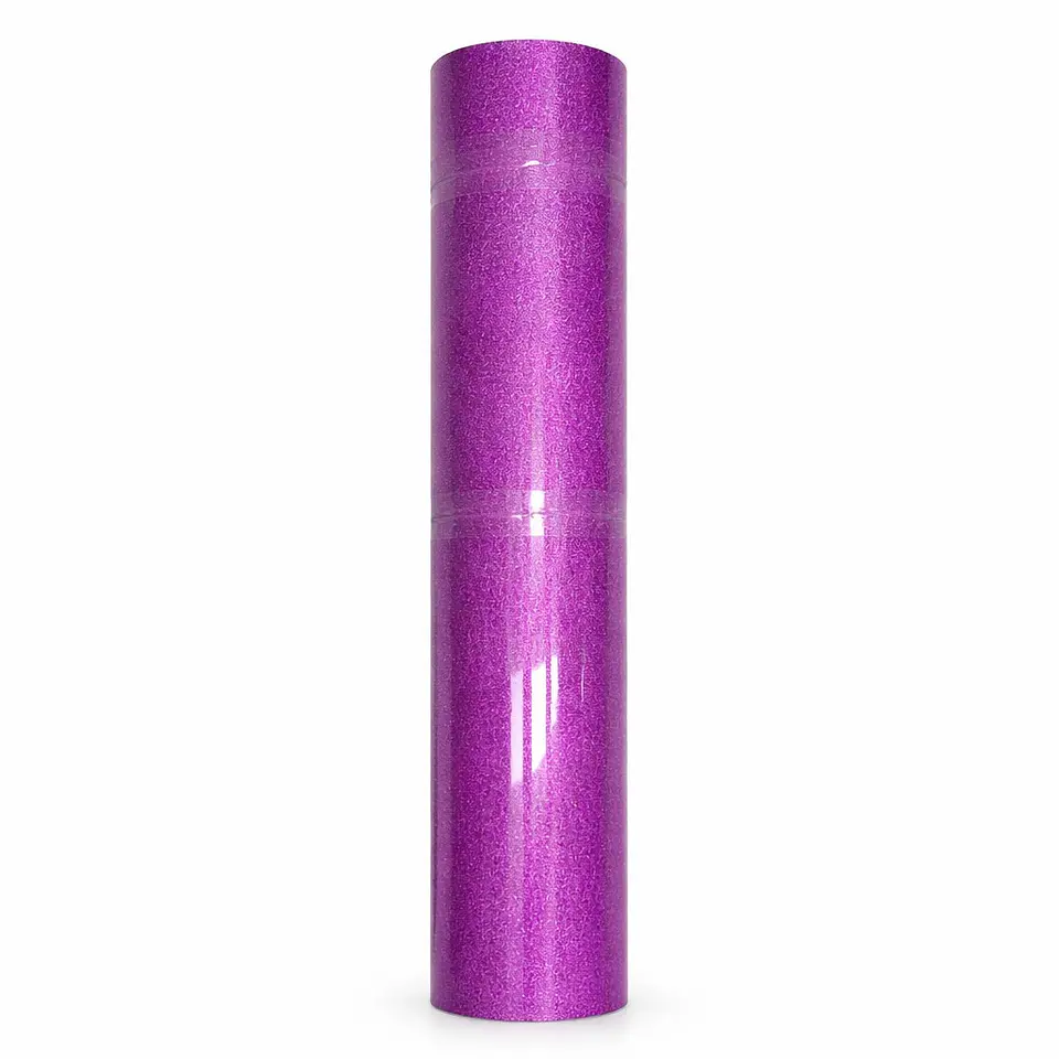 Vinilo Textil Glitter Brillantina Termotransferible 55cm x 100cm Morado 1