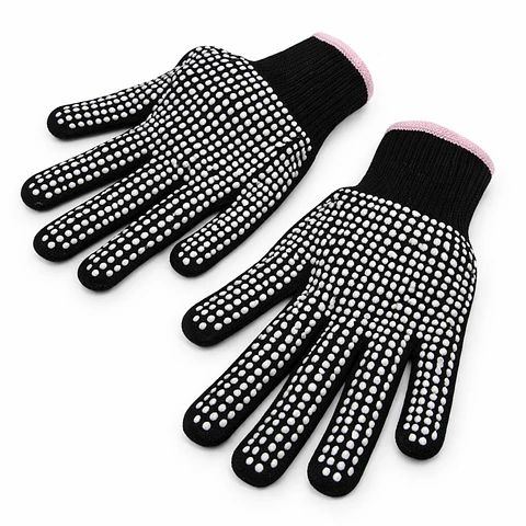 Guantes Térmicos Negro-Rosa con Relieves de Silicona