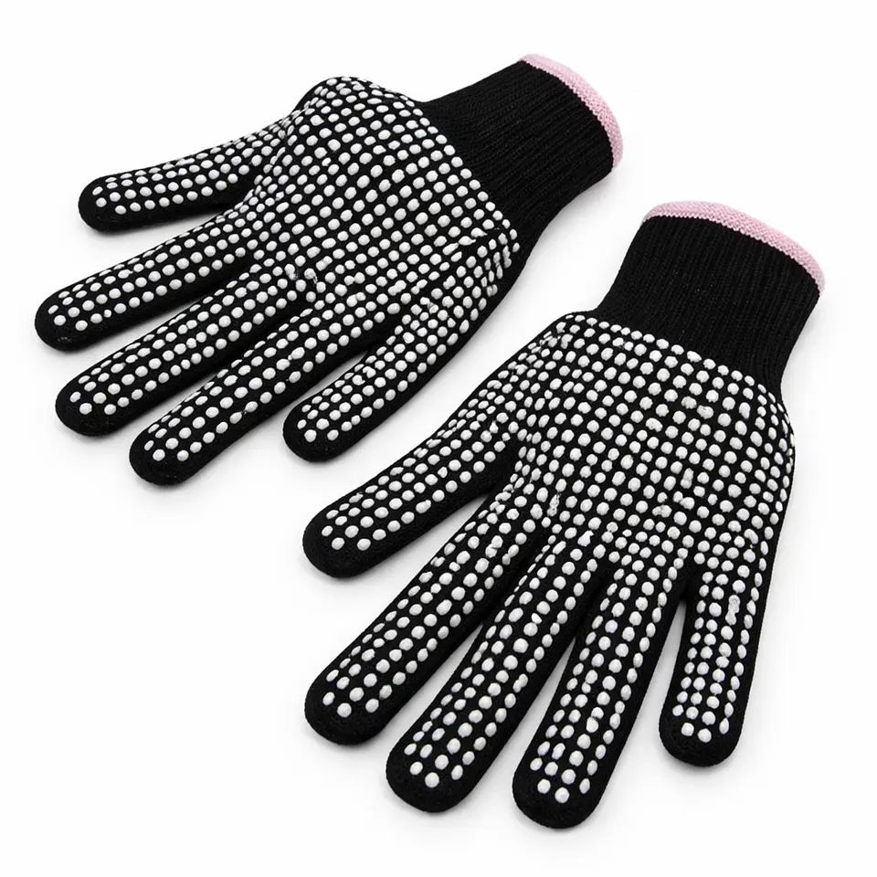 Guantes Térmicos Negro-Rosa con Relieves de Silicona 1