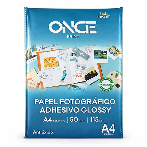 Papel Fotográfico Adhesivo Glossy A4 50H 115g
