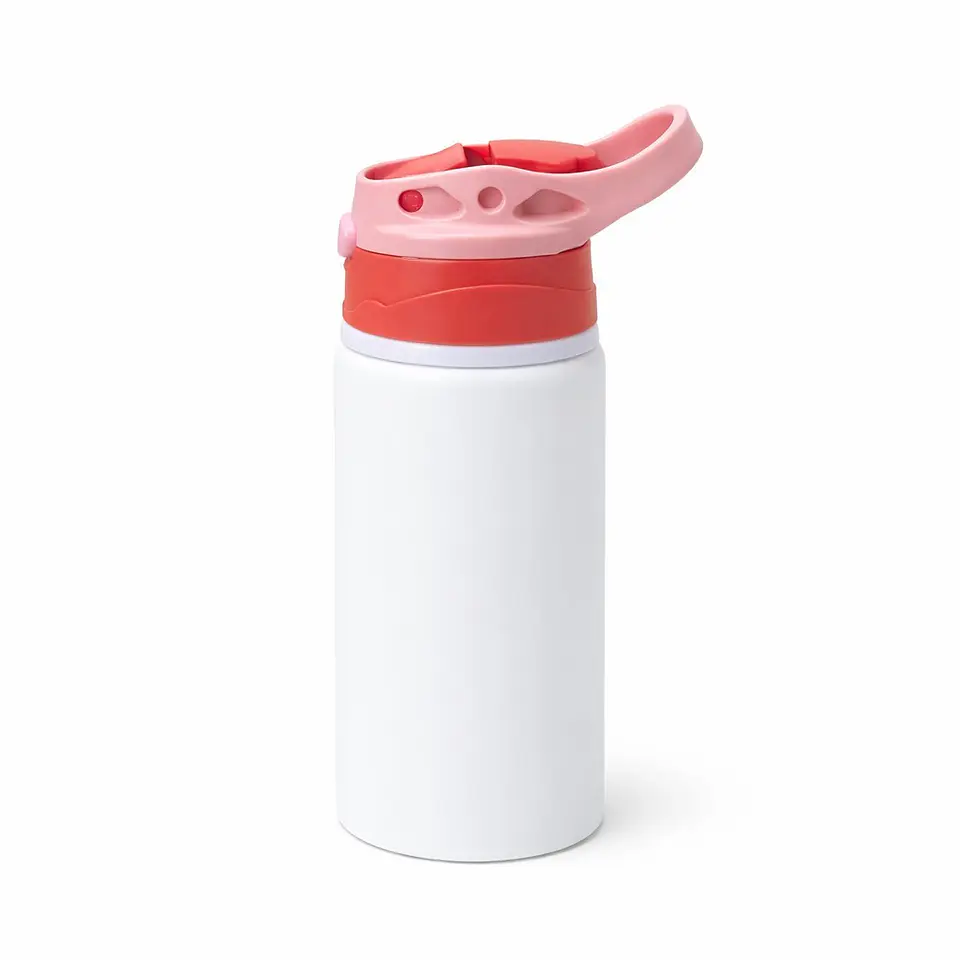 Botella de Niño de 500ml Sublimación Tapa con Colores Rosado/Rojo 1