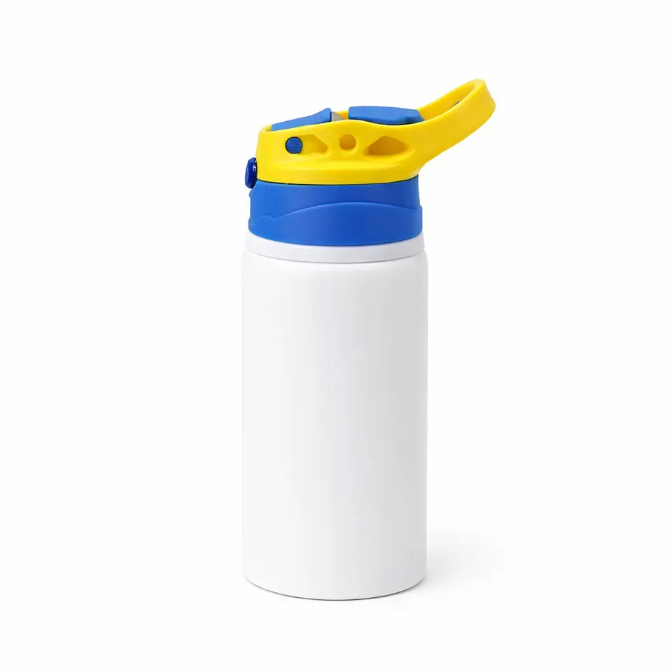 Botella de Niño de 500ml Sublimación Tapa con Colores Amarillo/Azul 1