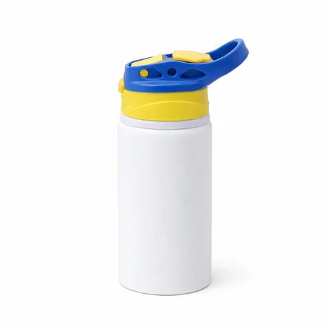 Botella de Niño de 500ml Sublimación Tapa con Colores Azul/Amarillo
