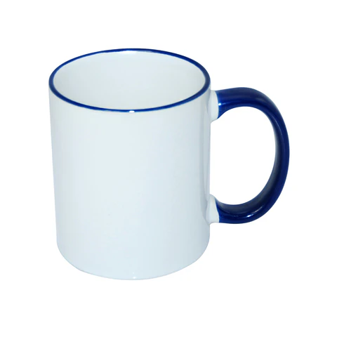 Taza de Cerámica Borde Azul 11oz 36 Unidades Azul