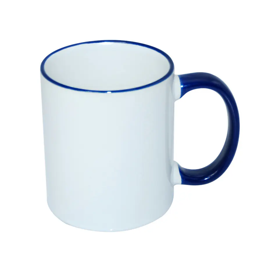 Taza de Cerámica Borde Azul 11oz 36 Unidades Azul 1