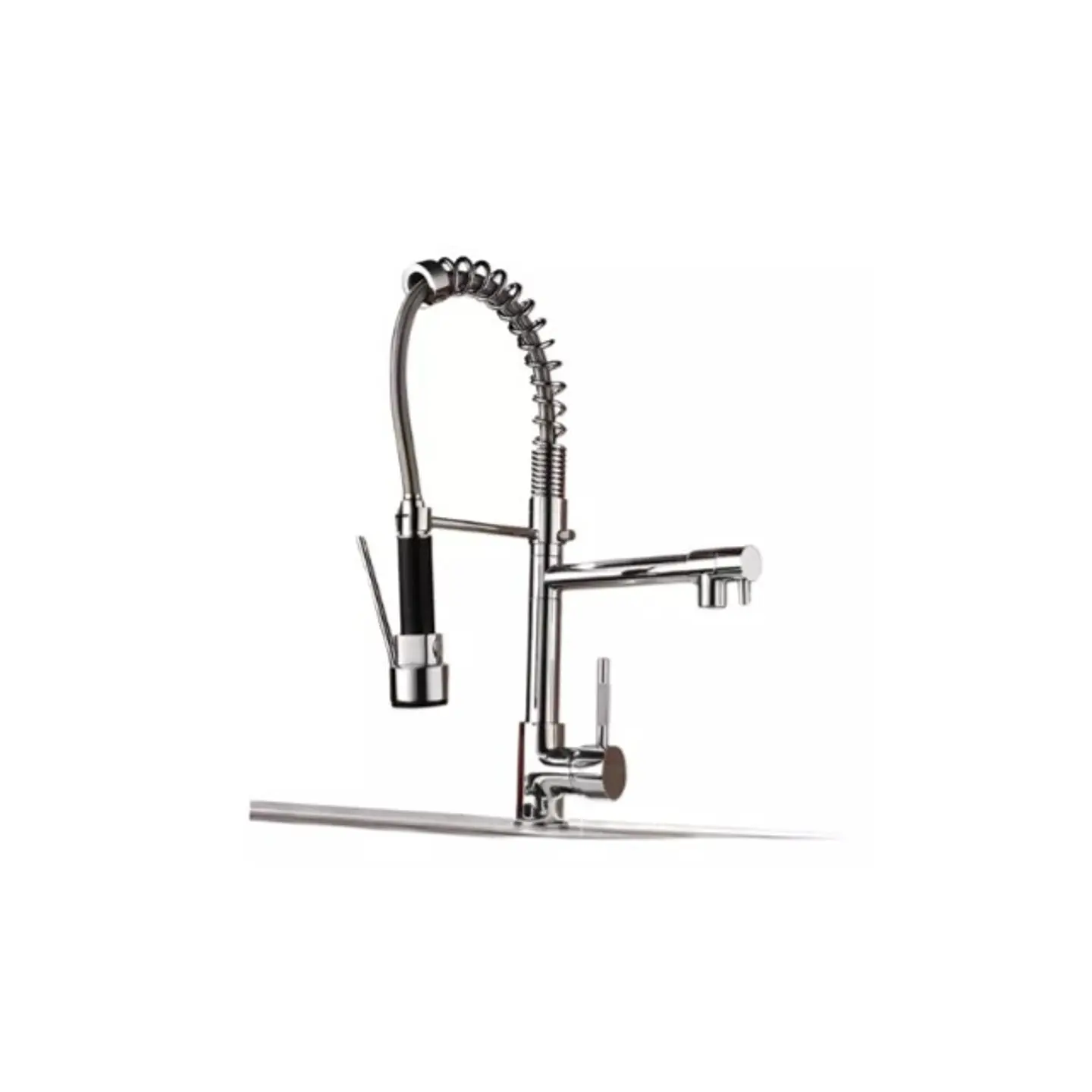 Llave Lavaplatos Monomando Plateada Doble Con Resorte A11740 1