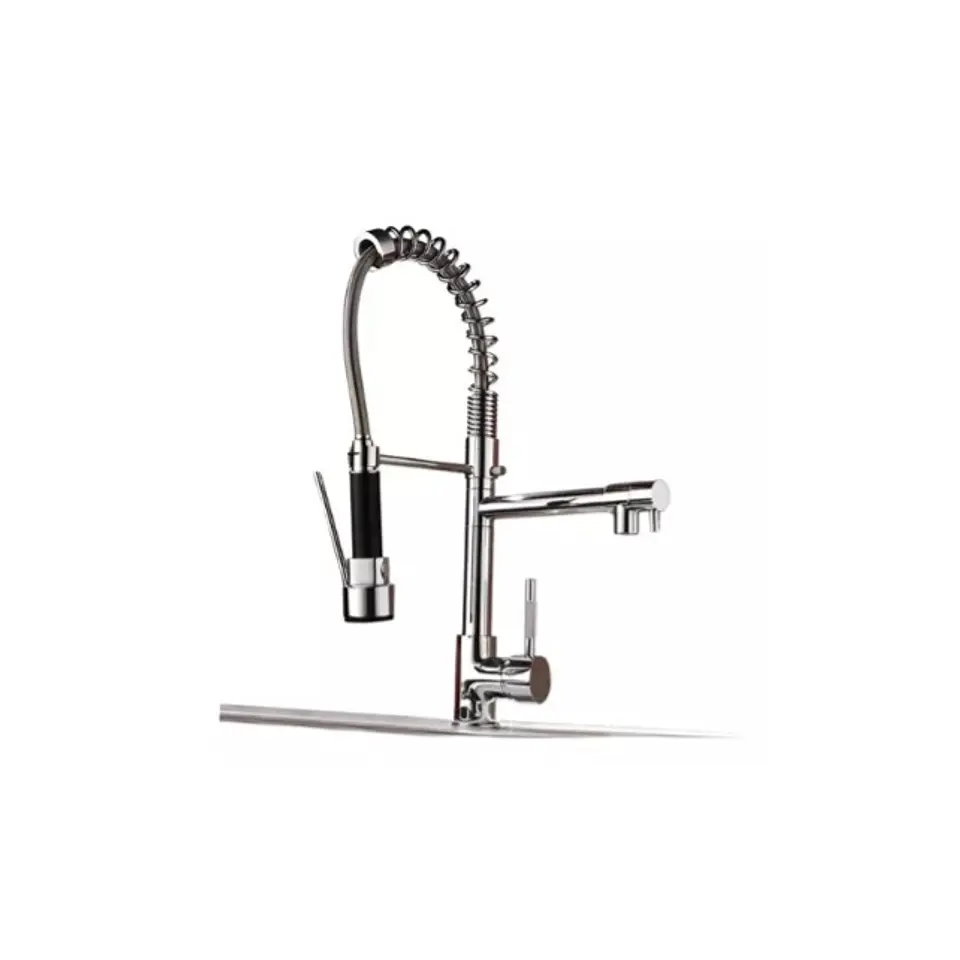 Llave Lavaplatos Monomando Plateada Doble Con Resorte A11740 1