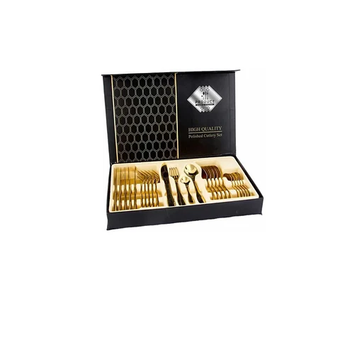 Set Cubiertos Acero Inoxidable 24 Piezas Color Oro/todokcl
