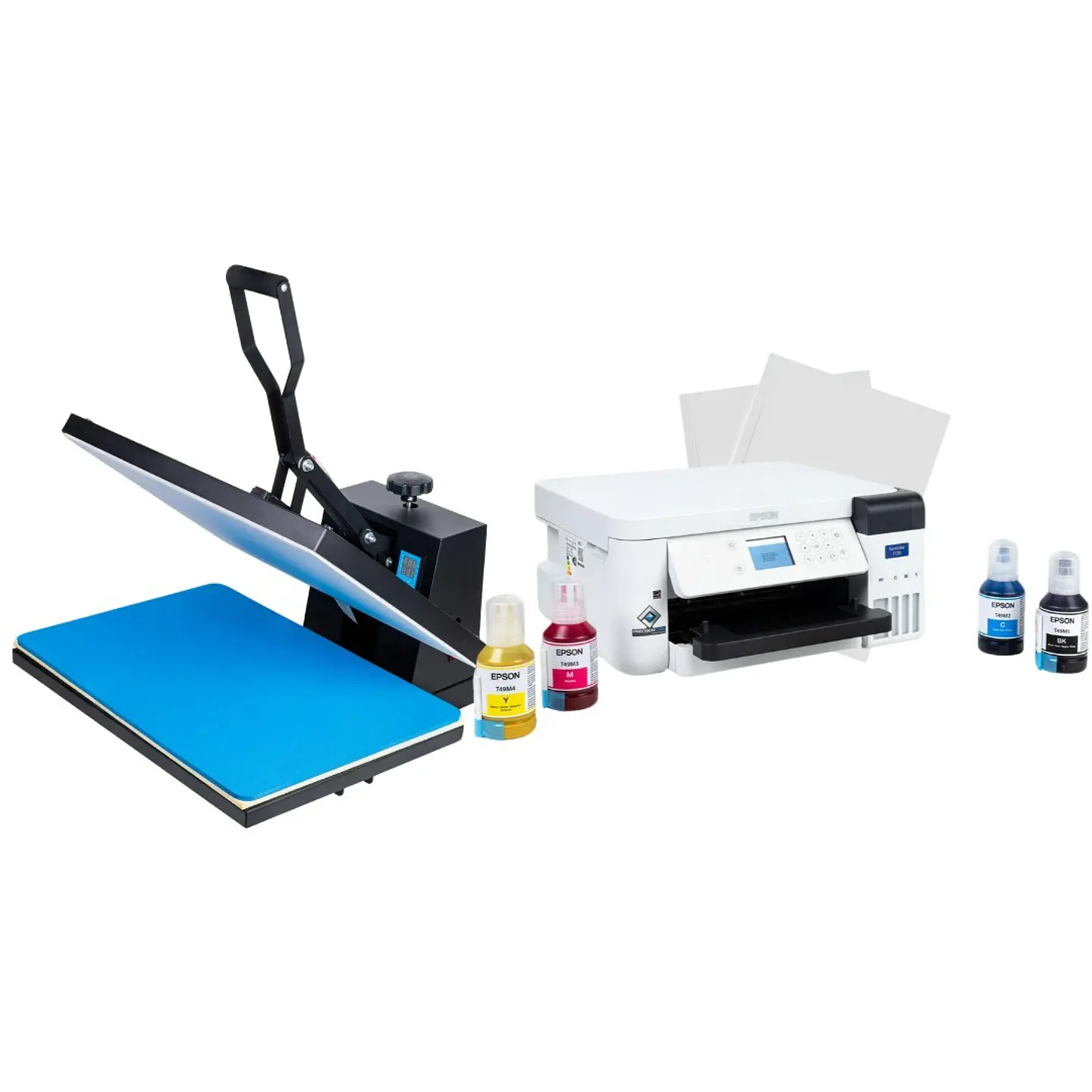 Kit de Maquina Estampadora, Sublimadora, Transfers 40x60 + Impresora + 100 Hojas + Tintas 1