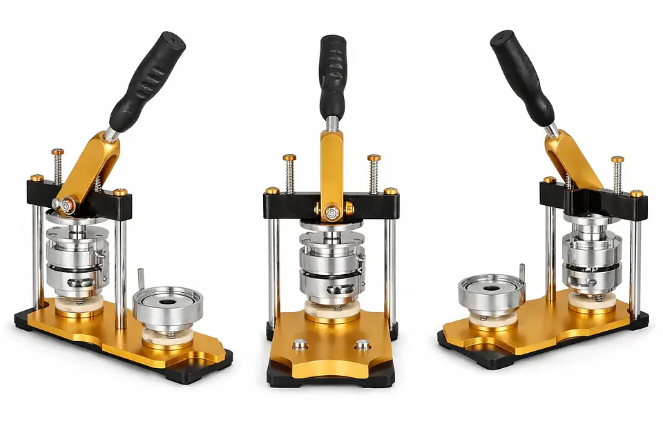 Maquina de Chapitas + 100 Chapitas + Matriz de 58 mm Dorada 1