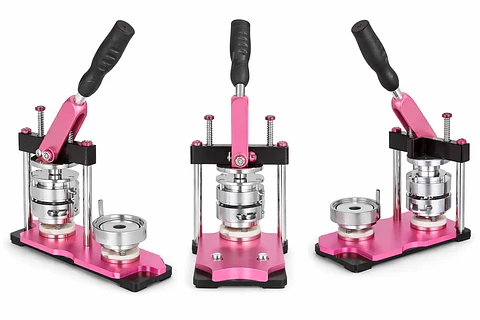 Maquina de Chapitas + 100 Chapitas + Matriz de 58 mm Rosada