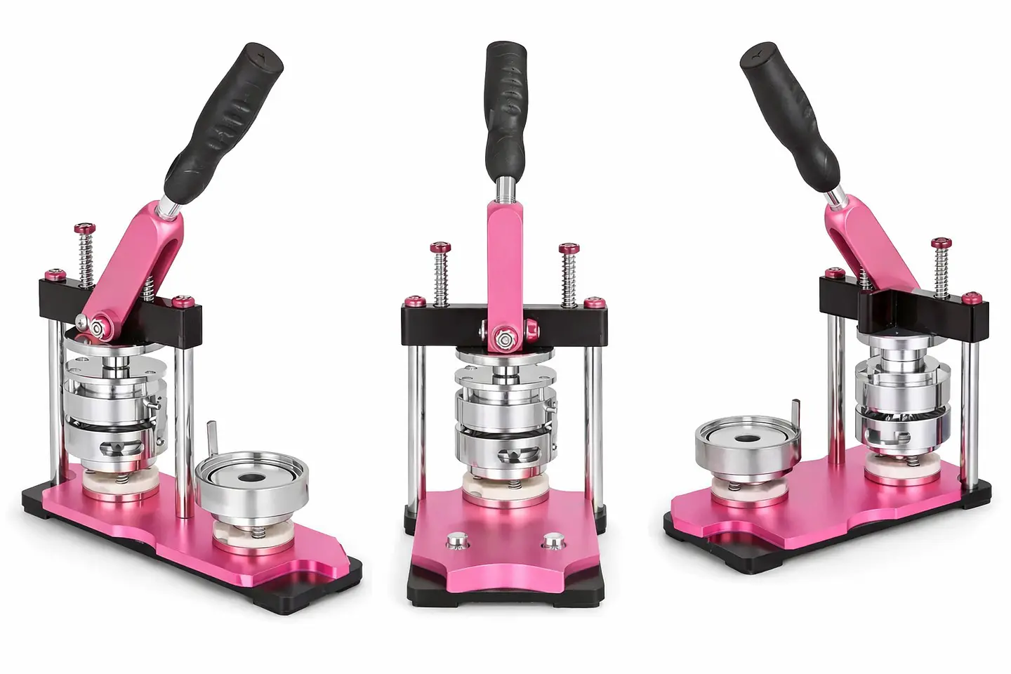 Maquina de Chapitas + 100 Chapitas + Matriz de 58 mm Rosada 1