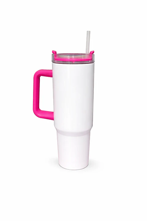 Tazón Térmico Tumbler 40oz Inoxidable Frio Y Calor Asa Fucsia