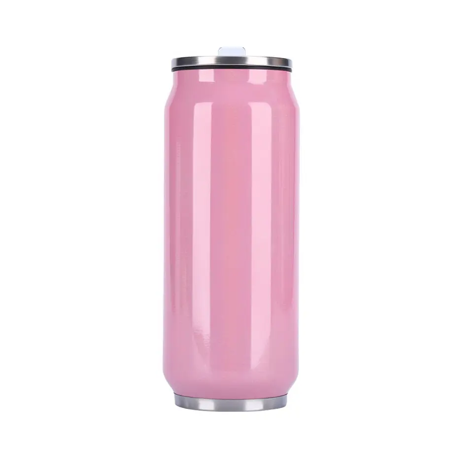 Botella Lata Térmica Acero Inox 500ml Sublimación Rosada 1