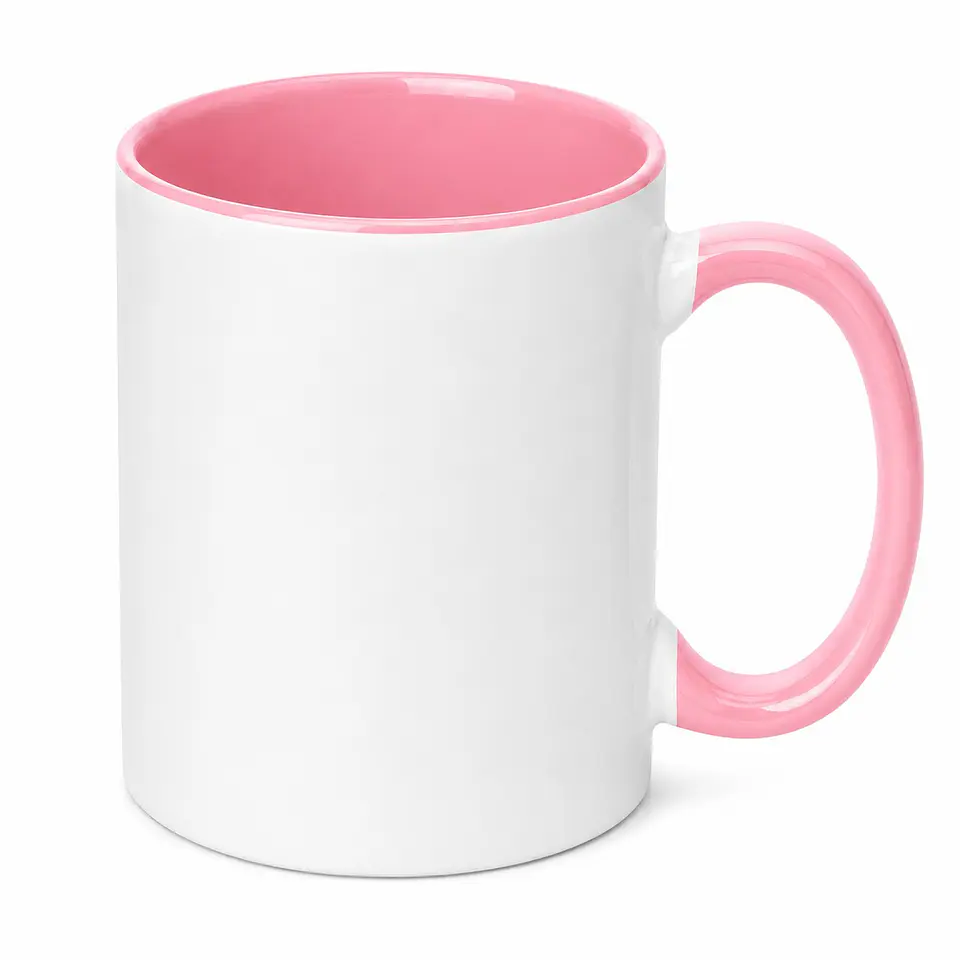 Taza de Cerámica Borde e Interior Rosado Claro 11oz 1