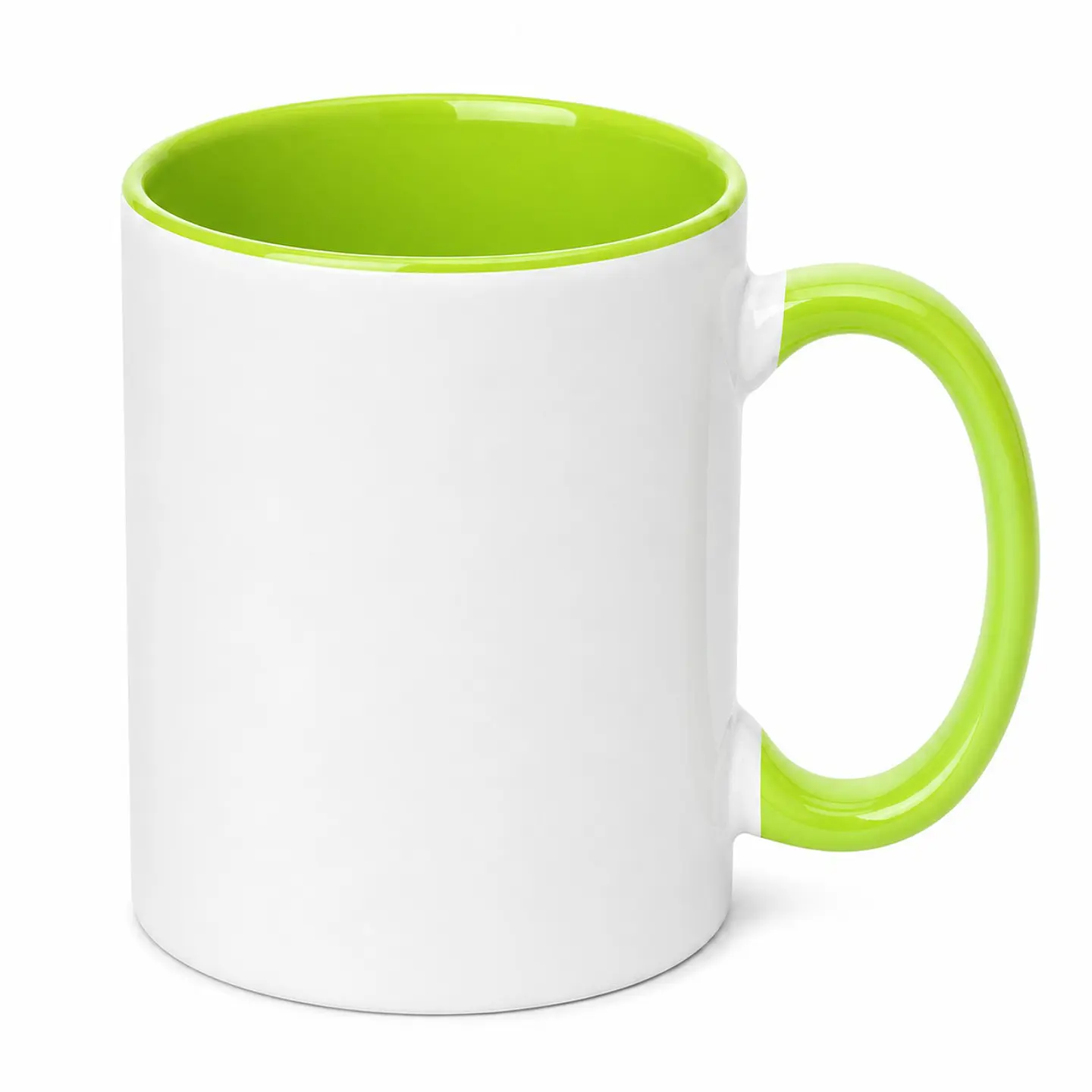 Taza de Cerámica Borde e Interior Verde Claro 11oz 1